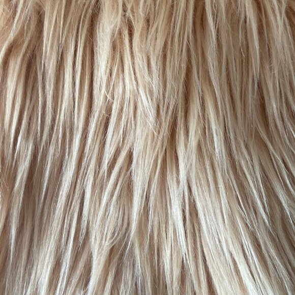 Peach faux fur vest OS funky festival boho hippie cosplay 60's Halloween costume - Picture 4 of 10